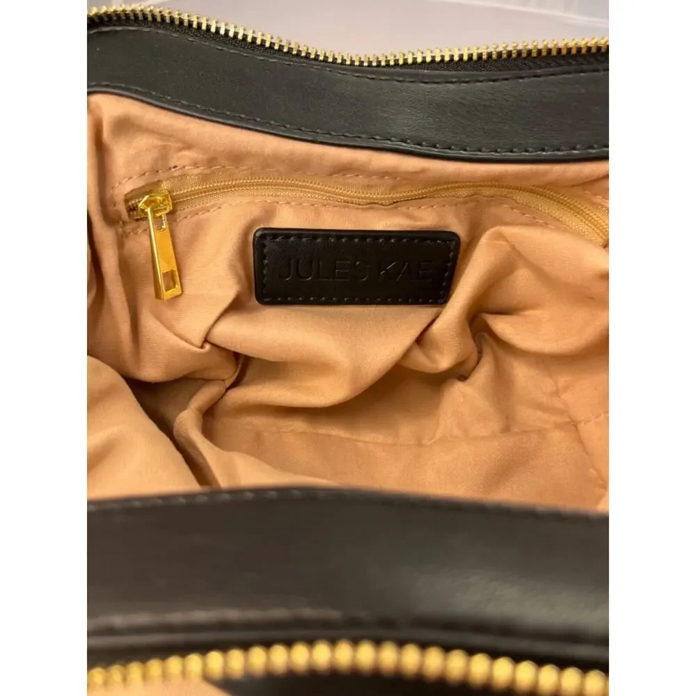 NWT JULES KAE Vegan Leather small Crossbody Bag Purse in Black With Dust Bag - Picture 10 of 11